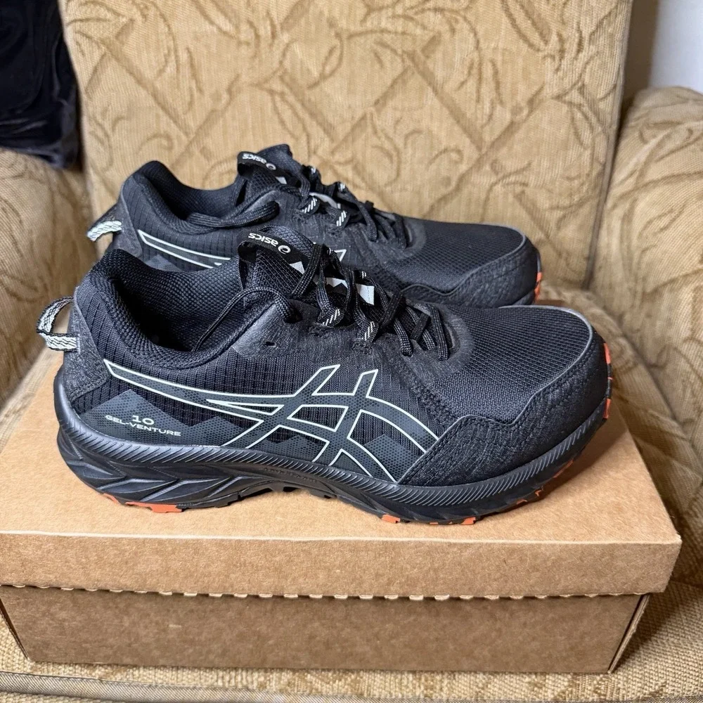 ASICS Gel-Venture 10 Midnight Black 1011B966 Men's Size 8 X-Wide Trail Shoes New
